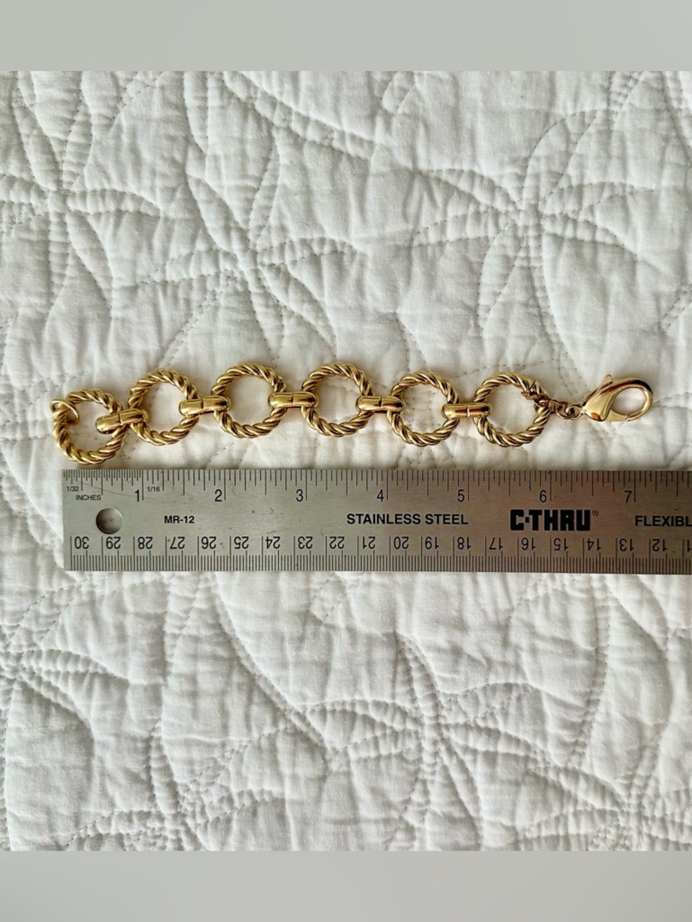Christina V. Gold Twisted Circle Chain Bracelet - Picture 4 of 6